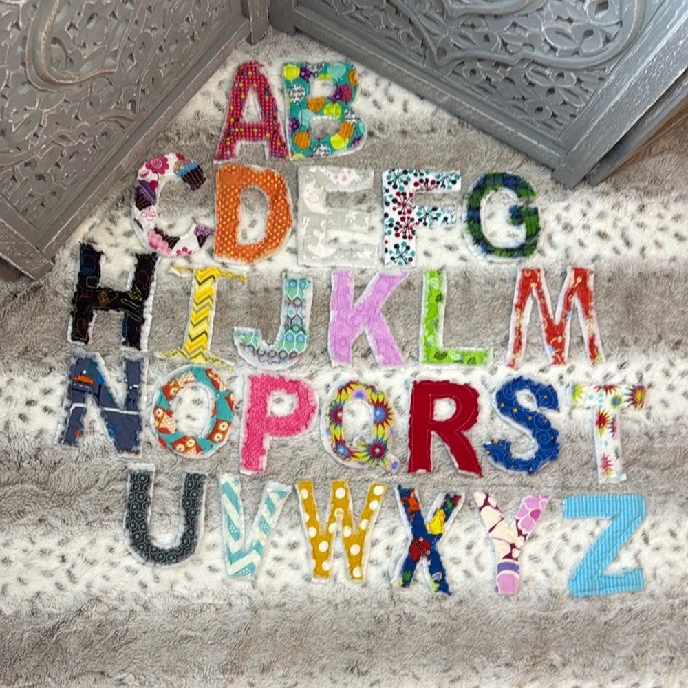 Handmade colorful fabric alphabet letters terrycloth educational sensory toys